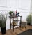 Very elegant Italian dry bar side table in typical Mid-Century faux bamboo shaped wooden legs with its beautiful wood...