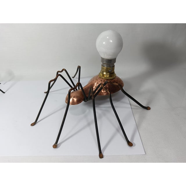 Vintage French Wall Lamps in Wrought Copper, 1990s, Set of 2 For Sale - Image 4 of 6