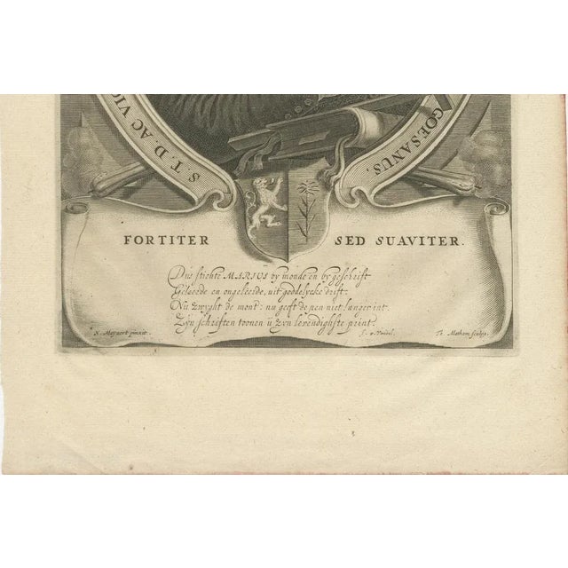 Adriaen Matham, Theologian Portrait of Leonardus Marius, 1651, Paper For Sale - Image 3 of 10