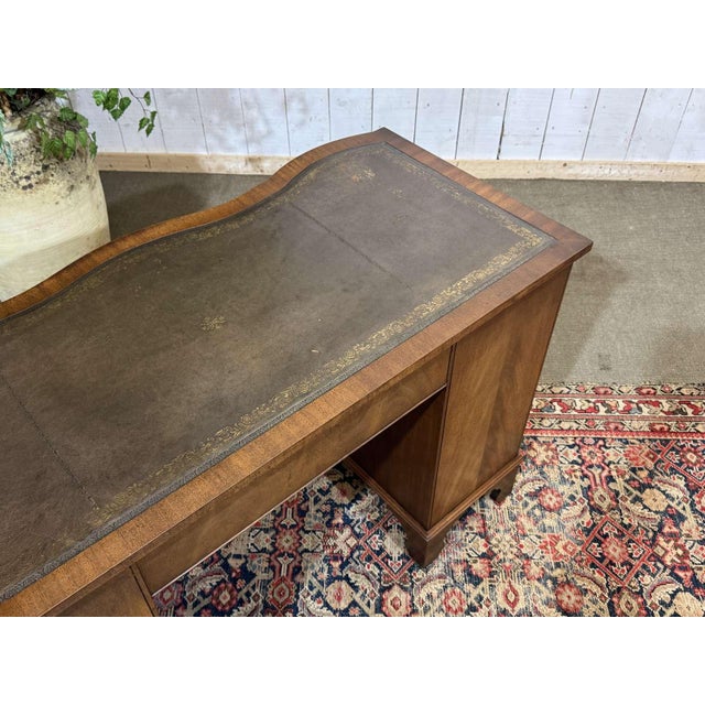 English Desk in Mahogany with a Leather Top, 1950s For Sale - Image 10 of 16