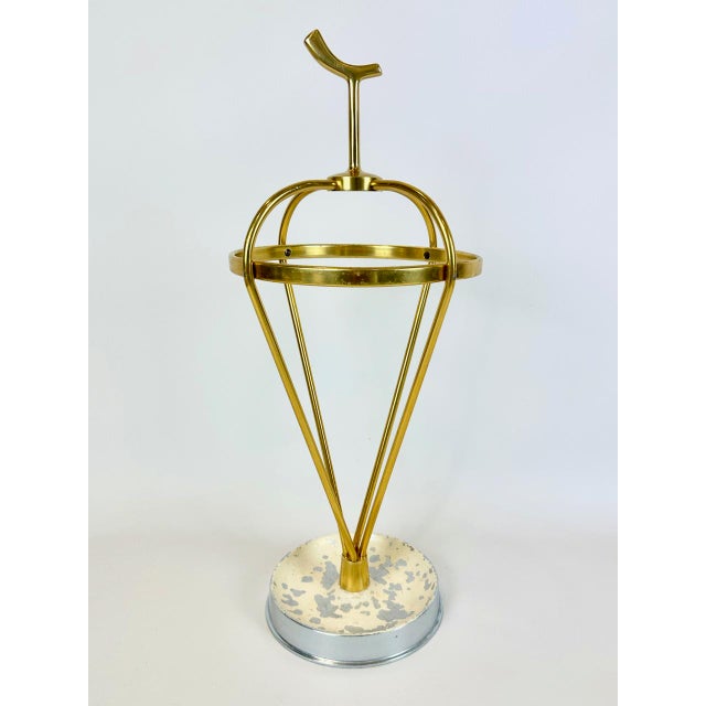 Gold Mid-Century Modern Austrian Aluminium and Brass Umbrella Stand, 1960s For Sale - Image 8 of 11