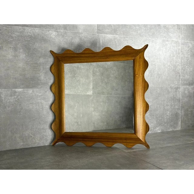 Wavy Wooden Mirror, 1990s For Sale - Image 6 of 6
