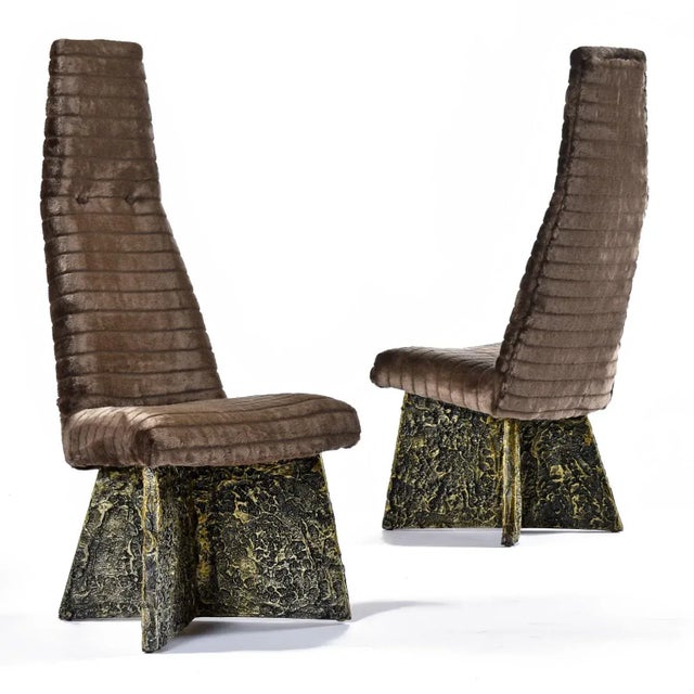 8 Restored Adrian Pearsall Craft Associates Bronze Brown and Black Brutalist Dining Chairs For Sale - Image 11 of 17