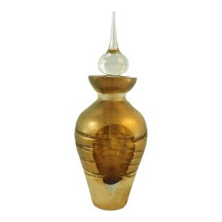 Gold Painted Perfume Bottle With Cut Away Window For Sale