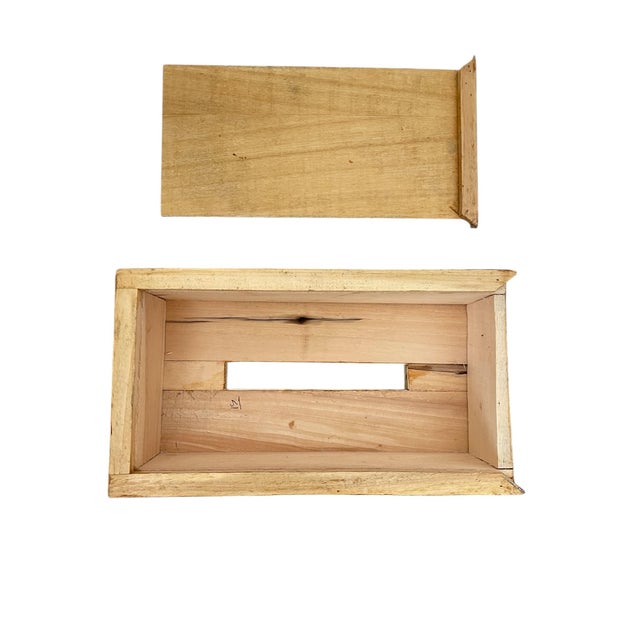 Gold Handmade Khatam Inlay Wooden Tissue Box Cover Marquetry Mosaic Design For Sale - Image 8 of 9