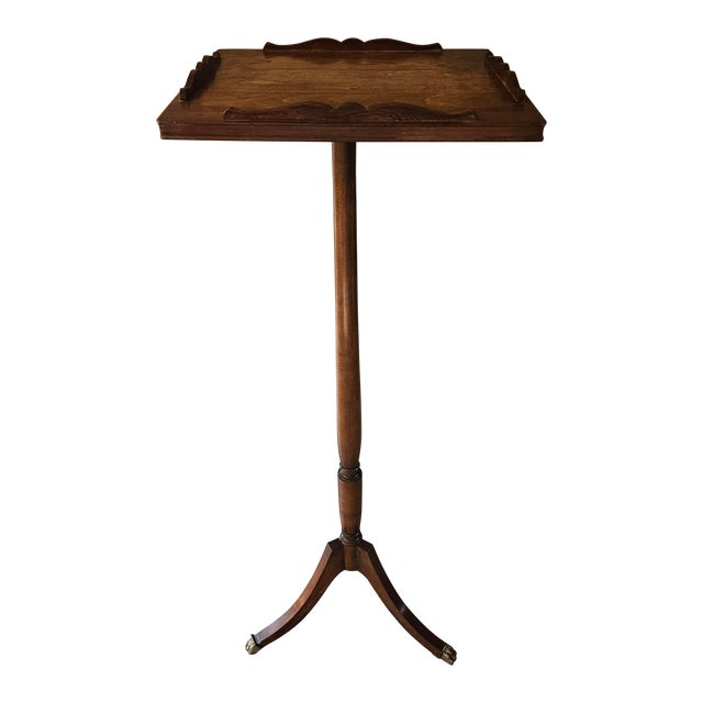 Mid 20th Century Wood Plant Stand Pedestal For Sale