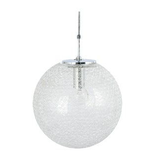 Chrome and Glass Ball Pendant from Limburg , Germany, 1970s For Sale