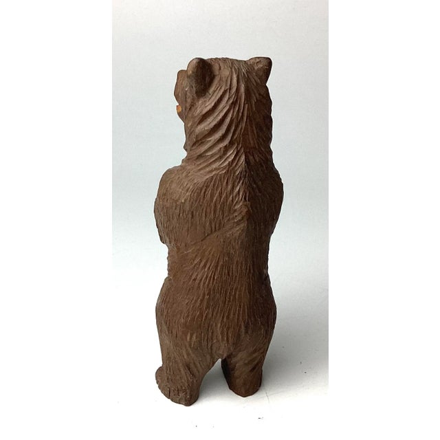 Vintage Early 20th Century Carved Wood Bear For Sale In New York - Image 6 of 7