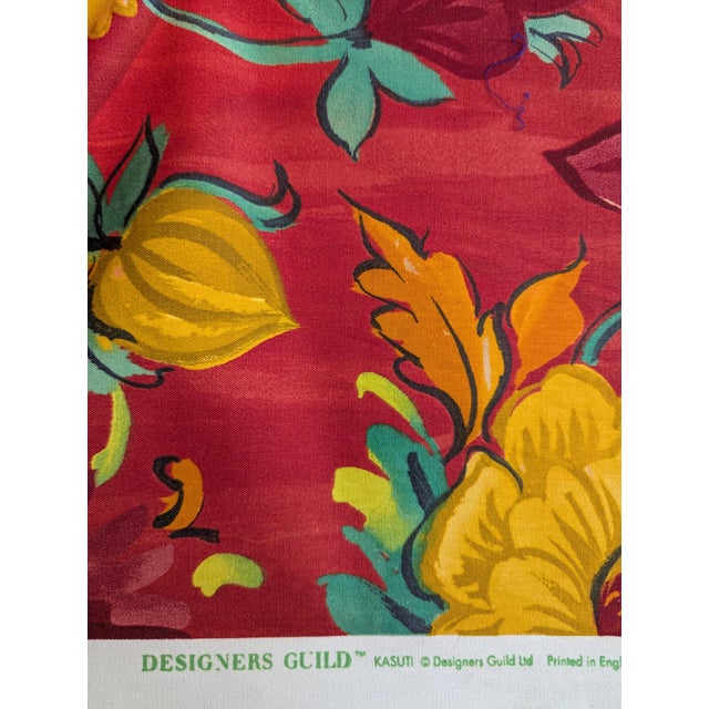 Designers Guild Kasuti Fabric | Discontinued Bold Red Floral Cotton | 4.4 Yds For Sale In Orlando - Image 6 of 6