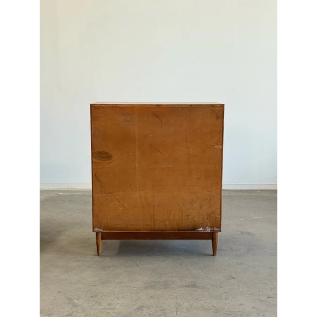 Brown 1960s Minimal Highboy Dresser in Walnut For Sale - Image 8 of 12
