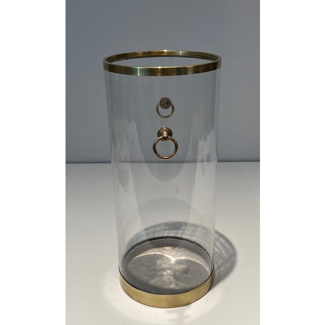 Round umbrella stand in lucite and brass. French work. Circa 1970 For Sale - Image 15 of 18