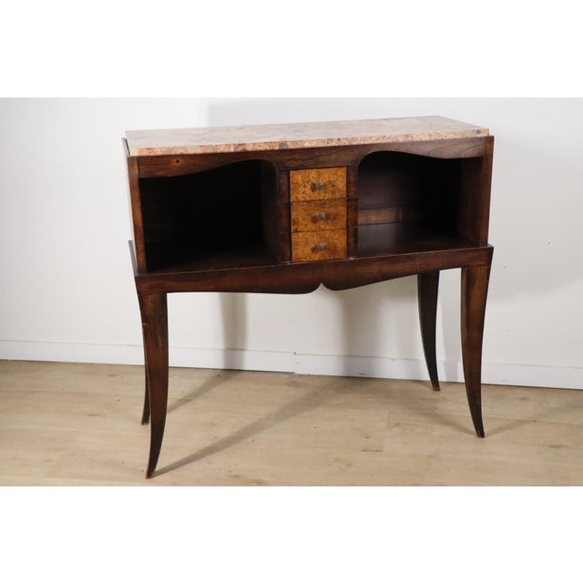 Vintage Wooden and Marble Console Table, 1950s For Sale - Image 17 of 18