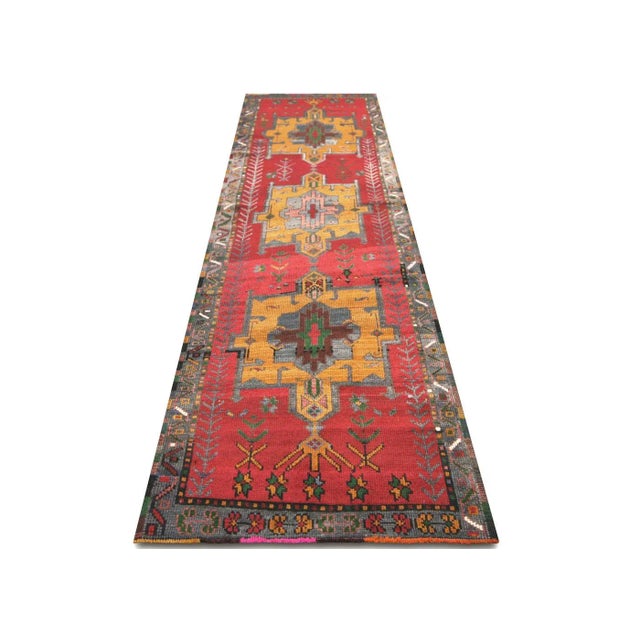 1960s Turkish Oushak Runner For Sale In Los Angeles - Image 6 of 7
