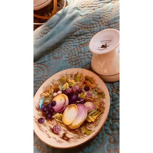 1940s Antique American Beauty ‘Demitasse’ Small Teacup & Saucer Set For Sale - Image 5 of 6