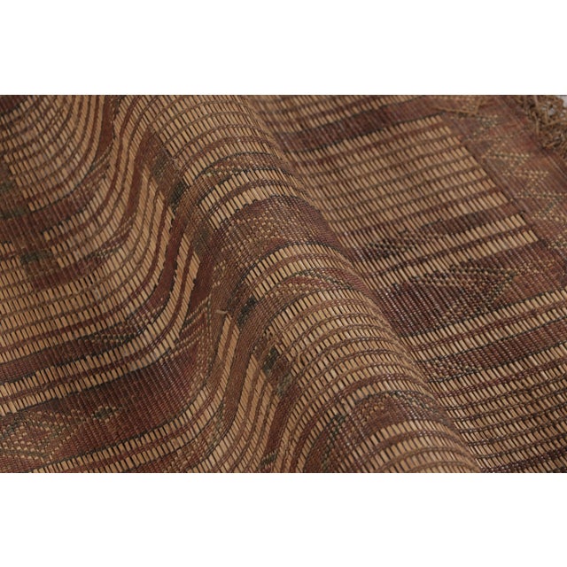Rug & Kilim Square Vintage Tuareg Mat, Tribal Geometric Motifs in Beige-Brown - Rug & Kilim For Sale - Image 4 of 10