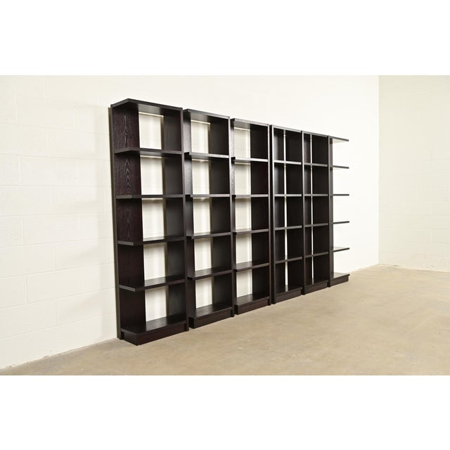 Modern Art Deco Dark Oak Modular Étagères or Bookcases, Set of Six For Sale - Image 10 of 10