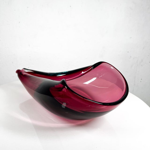 Murano 1960s Murano Sommerso Bowl Art Glass Organic Modernist Design Italy For Sale - Image 4 of 11