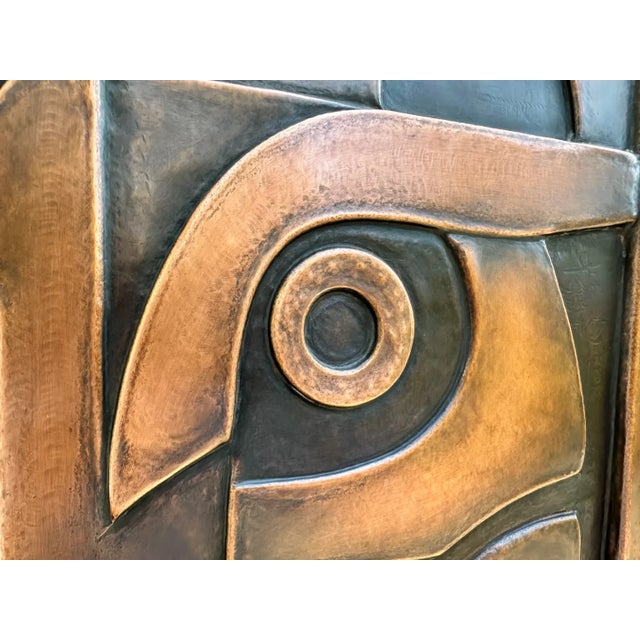 Abstract Copper Owl Wall Relief Sculpture "Night Sentinel" by Jeremy Maronpot For Sale - Image 9 of 12