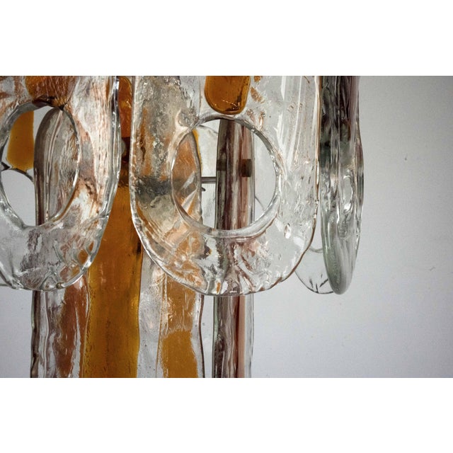 Vintage Italian Murano Glass Occhio Chandelier from Mazzega, Italy, 1970s For Sale - Image 6 of 18