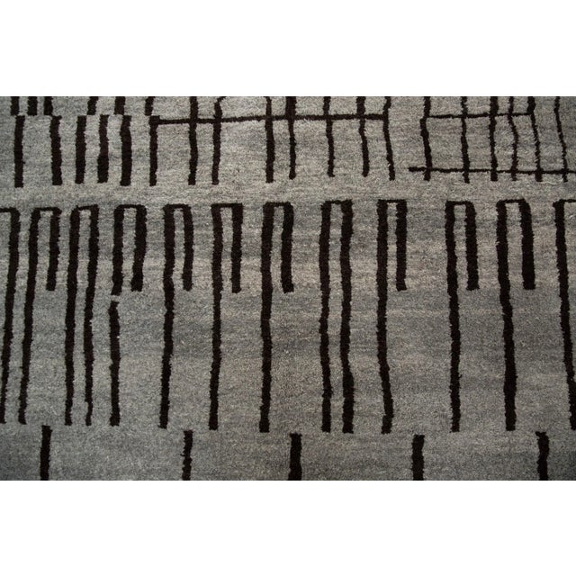 Textile 2020s Grey and Black Moroccan Area Rug - 10'3 X 8'2 For Sale - Image 7 of 8