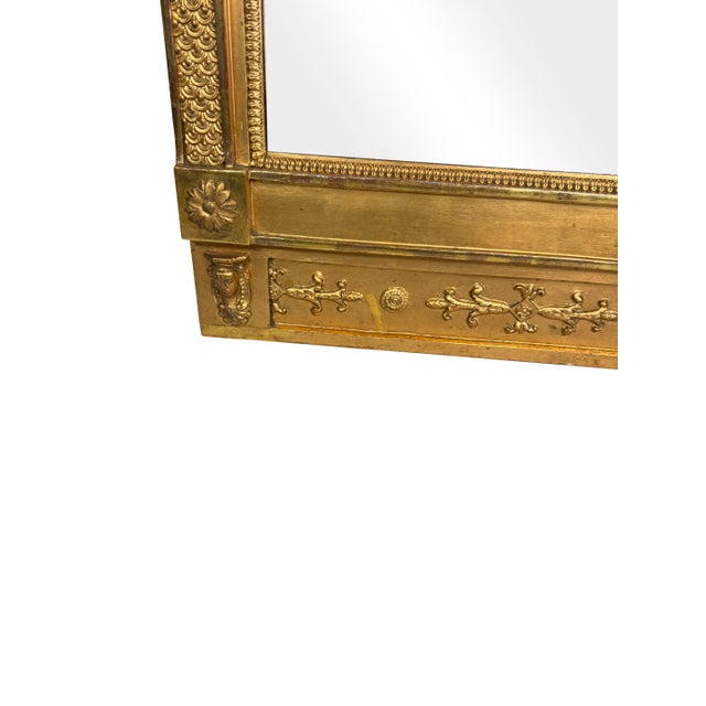 Wood 18th Century Swedish Neoclassical Gilt Pier Mirror For Sale - Image 7 of 12