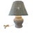 Vintage Wicker TABLE DESK Lamp, White, 14x19"