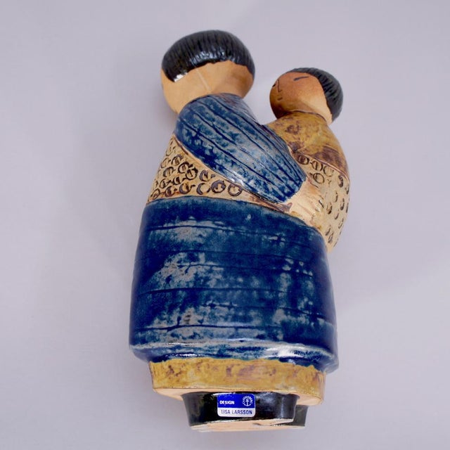 Mid-Century Modern Stoneware Sculpture of a Japanese Woman with Child by Lisa Larson, 1960s For Sale - Image 3 of 9