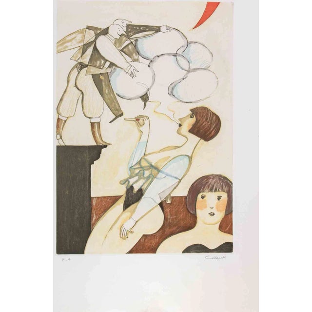 Alberto Gallerati, The Smoke Bubbles, Etching, 1980s For Sale