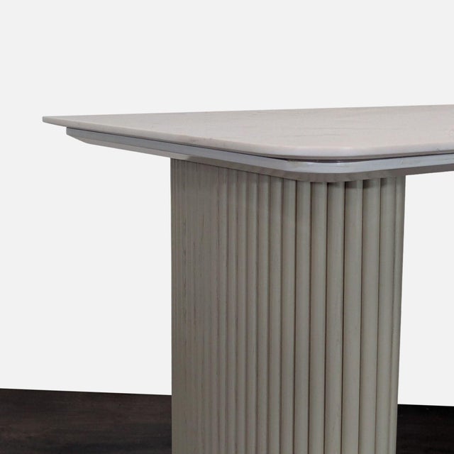 Rove Concepts Athena Modern Marble Top Desk With Fluted Cream Legs For Sale In San Francisco - Image 6 of 6