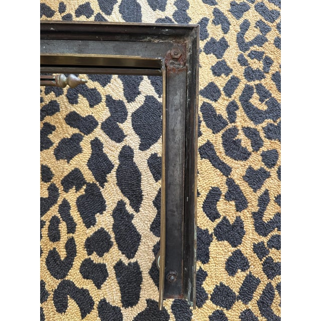 Vintage French Mid-Century Brass Fireplace Fender For Sale - Image 11 of 12