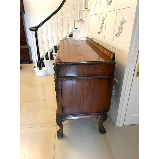 Carved Burr Walnut Sideboard by Maple and Co., 1920s For Sale - Image 4 of 18