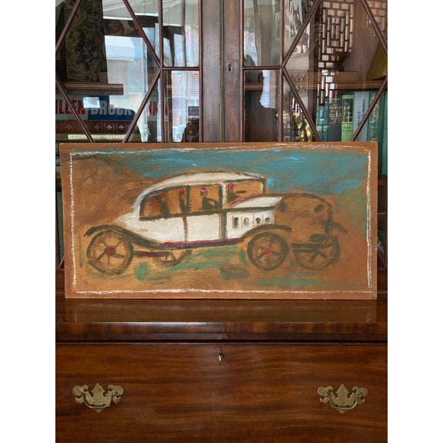 1980s 1980s " Car" Folk Art Painting by Jimmy Lee Sudduth For Sale - Image 5 of 12