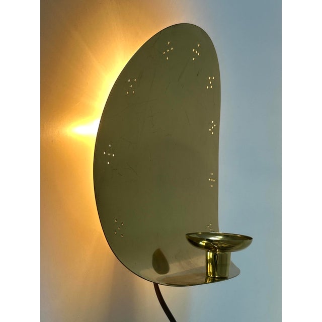Mid-Century Brass Sconce with Candleholder from Boréns Borås, Sweden, 1970s For Sale - Image 14 of 18