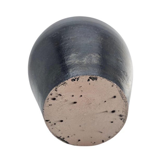 Sculptural Studio Pottery Vessel, Hand Thrown Stoneware With Organic Rim, 9" For Sale - Image 11 of 11