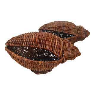 Vintage Shell Baskets, a Pair For Sale