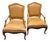 1990s Pair of William Switzer Louis XV Leather Armchairs For Sale