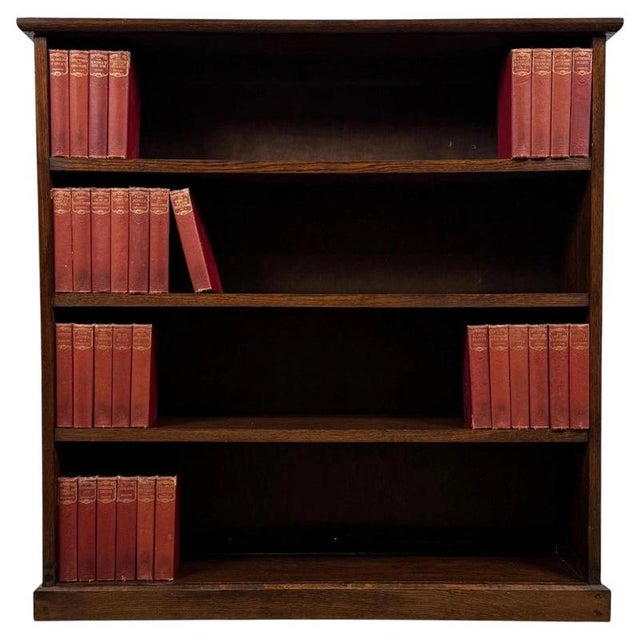 Antique Early 20th Century English Oak Open Bookcase For Sale - Image 11 of 11