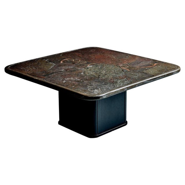 Brutalist Stone and Brass Coffee Table attributed to Marcus Kingma, Netherlands, 1986 For Sale - Image 12 of 12