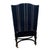 Italian 19th Century Italian Chair With Antique Indigo Cloth on Wheels For Sale - Image 3 of 4