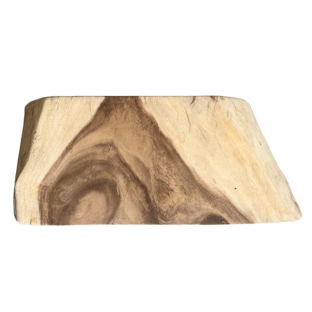 Contemporary Vintage Organic Monkey Pod Wood Side Table / Console For Sale - Image 3 of 8