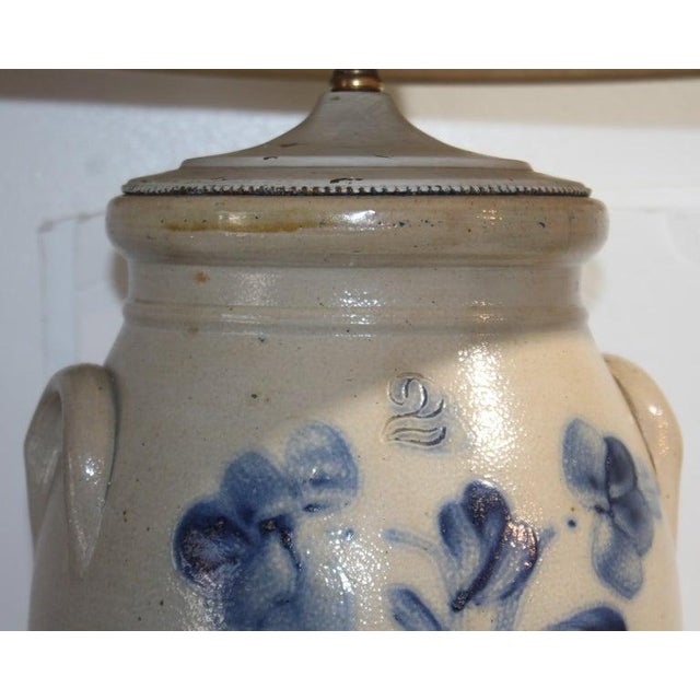 19thc Stoneware Table Lamp Crock For Sale In Los Angeles - Image 6 of 12