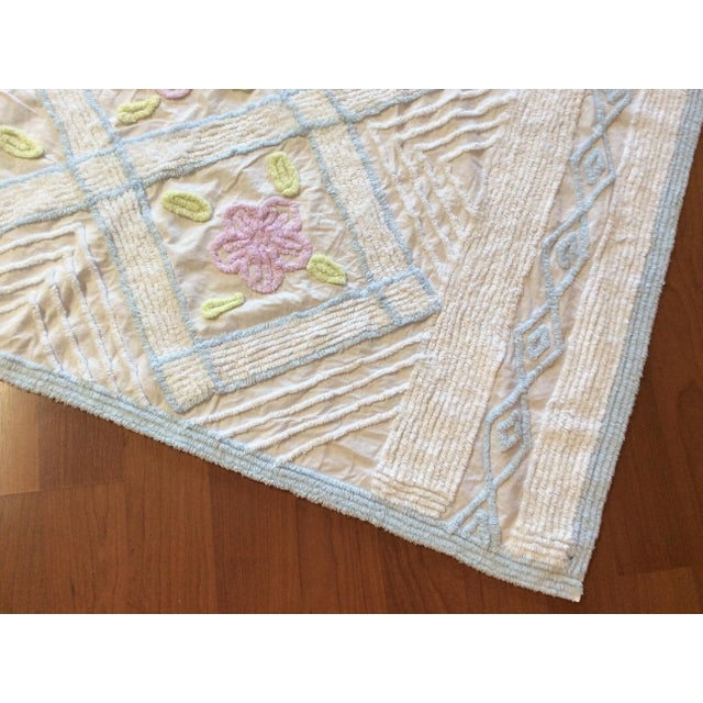 Vintage Shabby Chic Style Chenille Coverlet For Sale - Image 9 of 13