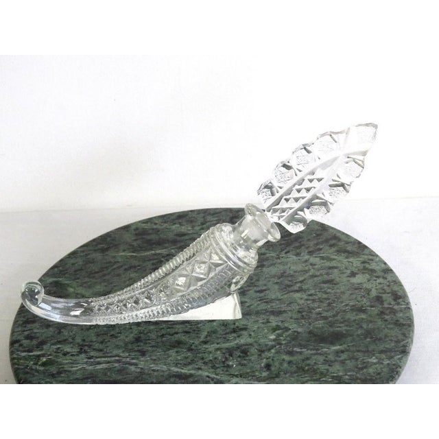 1930s Vintage Art Deco Czech Cut Crystal Cornucopia Perfume Bottle For Sale - Image 5 of 7
