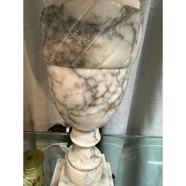 Early 20th Century Carrara Marble Carved Table Lamp For Sale - Image 5 of 5