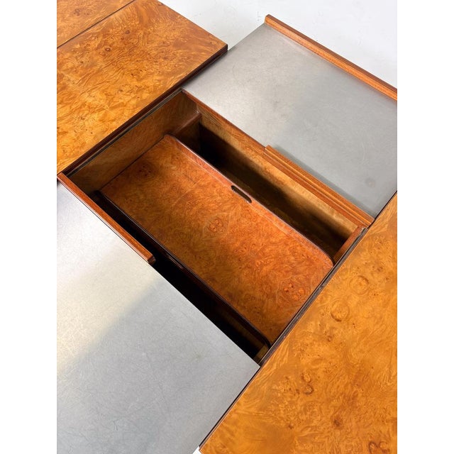 Mid-Century Burl Wood and Metal Coffee Table attributed to Guido Faleschini, 1970s For Sale - Image 10 of 15