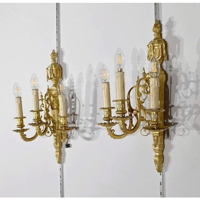 Louis XVI Style Wall Lamps, Set of 2 For Sale - Image 4 of 12