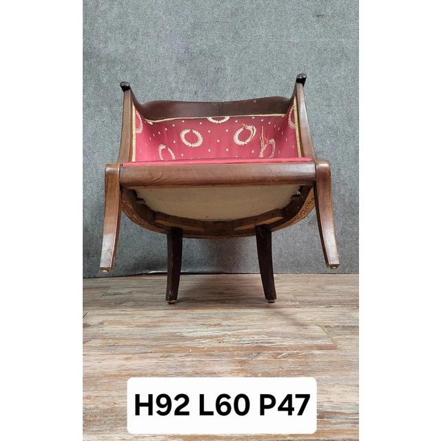 Empire Mahogany Gondola Armchair, 19th Century For Sale - Image 5 of 6