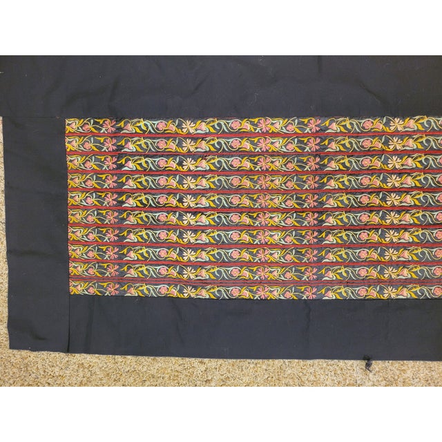 A very nice Vintage Tibetan Hand-Embroidered Silk Textile. A traditional pattern of blossoms and vines. It would make a...