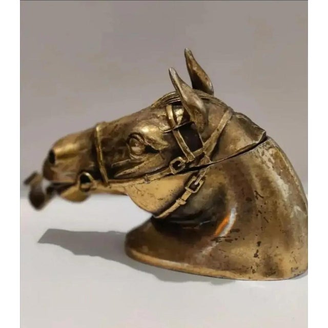 For your consideration... A rare and fabulous figural horse head desk top tape dispenser. The dispenser was created by Ted...