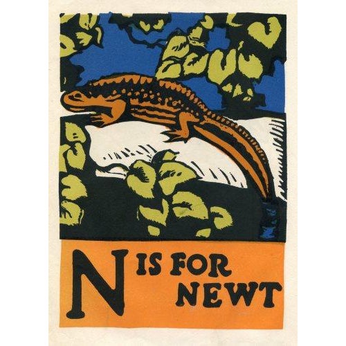 This unique, colorful lithograph is from a 1920s children's picture book that used animal themes to teach the letters of...
